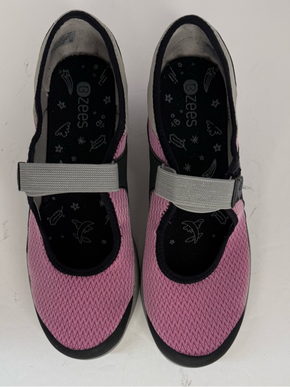 Women's BZees Pink Mary Jane Active Shoes with Hook-and-Loop Strap - Picture 2 of 7